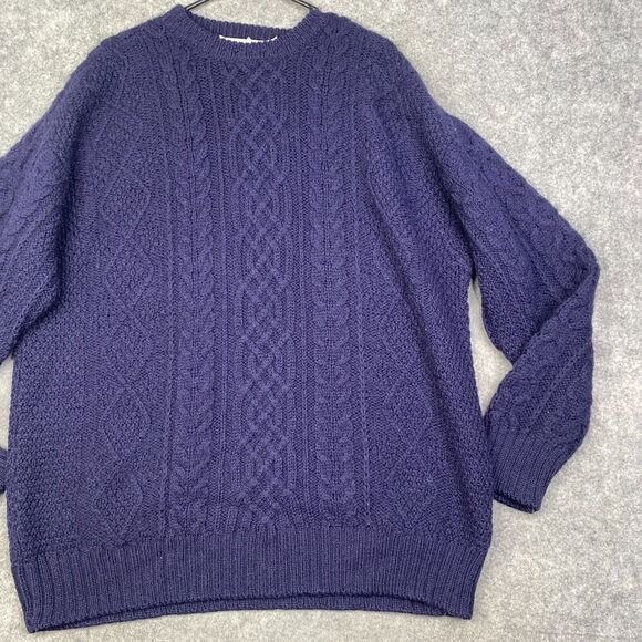 Patrick Malin Donegal Ireland Cable Knit Sweater XXL Fisherman's Chunky Knit - Picture 3 of 10